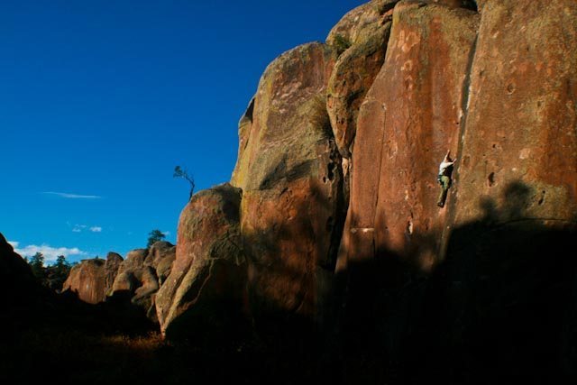 Matt LaChapelle squeezes in a run up Whipping Post at the end of the day.