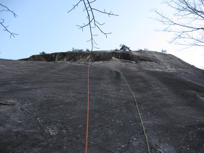 Photo showing my rappel ropes which are over the line I roughly took