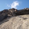 Looking up the upper slab to the top chunky stuff