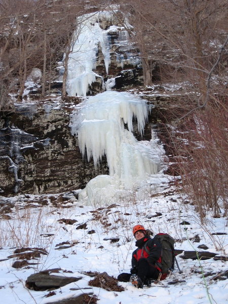 This shows the entire route from a point 200 feet down the scree slope. Feb. 20 2010.