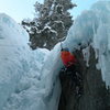 Gordo doing the left version from the ice chimney.