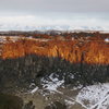 Winter sun fading on Eagle Wall