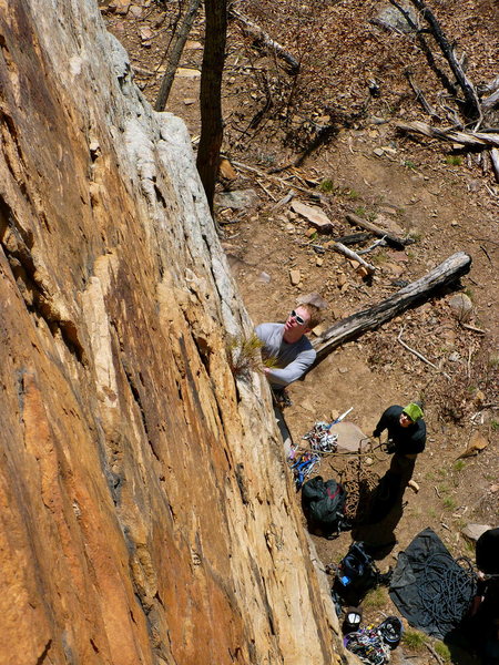 Mike checking out the moves on Changnurdle, T-Wall.