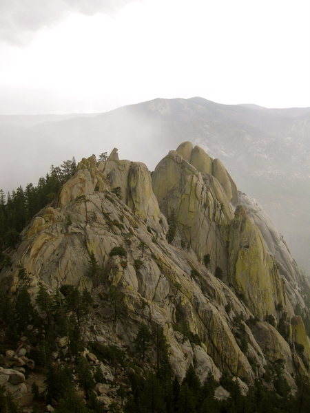 The Needles, in rain.