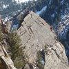 Unknown climbers on the arete of Tower One.