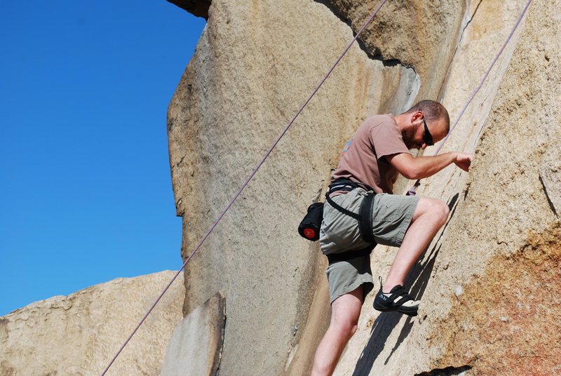 Nate working the crimps on Smooth Sole 2-28-10