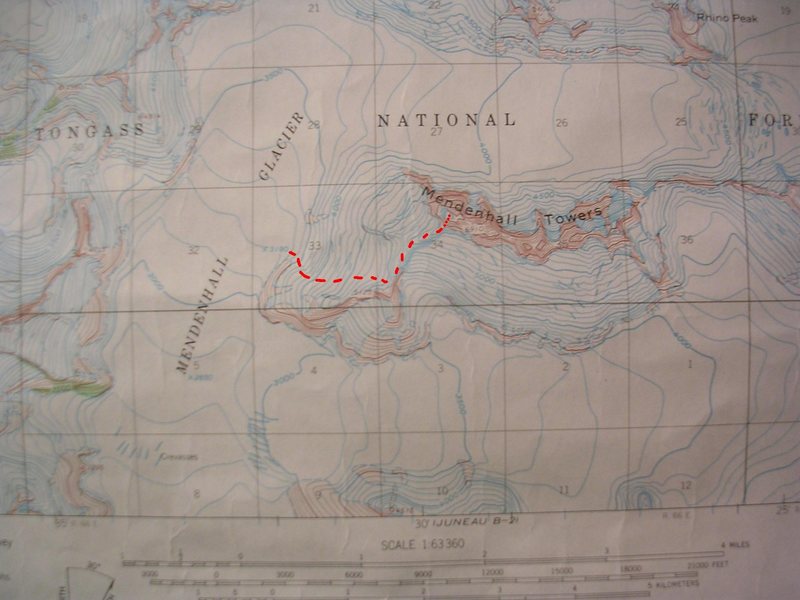 Red Marks the Fogels-Visscher.<br>
<br>
Contour interval 100 feet