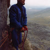 Marc Chrysanthou on the ledge at the top of Pitch 5 - note homemade wedge hanging from his harness.