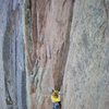 Pitch 4 wide crack before the traverse.