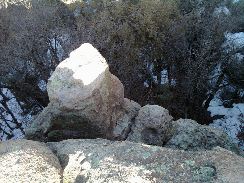 Honeycomb Spire, looking down from the top.