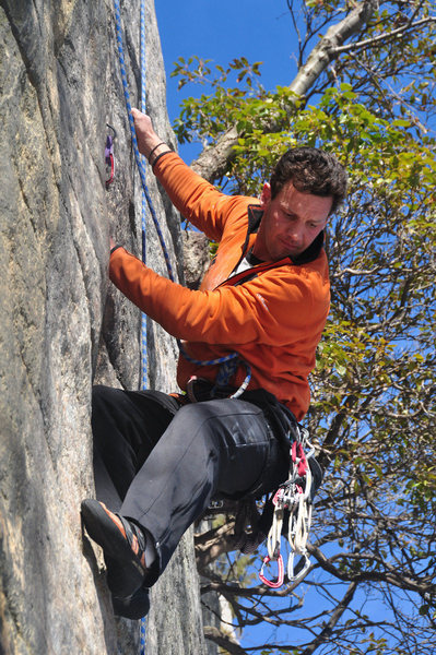 Lance moving into the crux.