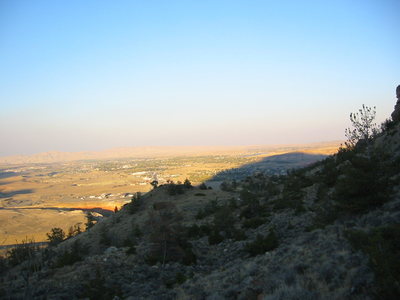 Cedar Mtn. casting it's shadow over Cody, WY