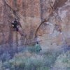 Working out the crux sequence of the Moonbeam Crack, 5.13a