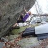 Vanessa Keller on "True Grit" (V-5) on the True Grit Boulder, Contact Station Area, GHSP