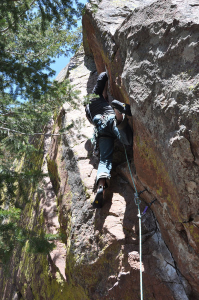 Dave just after the crux start.