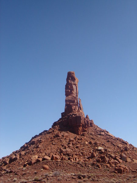 View from the west rappel approach. 