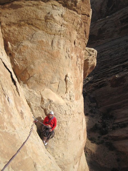 Paul on the belay of P3