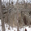 Colin on the approach to the 'Main Wall' this past Winter.