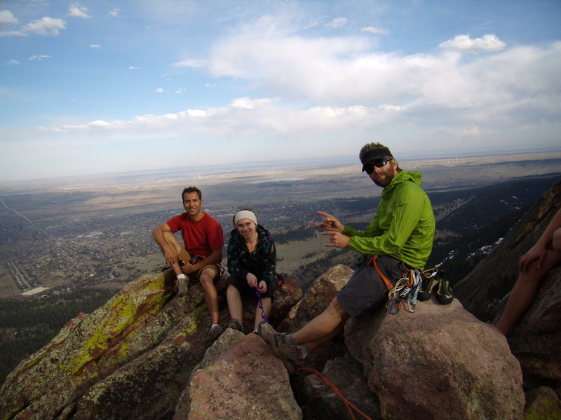 John, Elise, and Timmy on First Flatiron tippy top. April 11, 2010