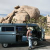 Agina and Nathan looking for our next climb at the Cap Rock parking area.