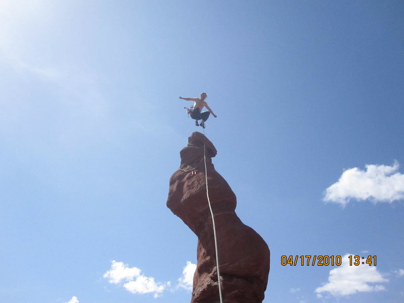 Jumping for joy on the summit!