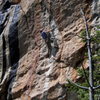 Keith on the undercling which marks the end O' the crux.