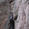 Wyatt handles the crux pitch.