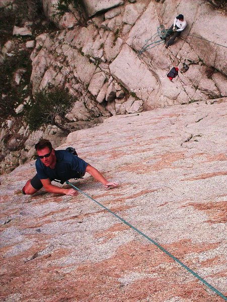 Enjoying a top rope lap after leading the coffin...