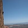 Unknown climber cruxin on Leav.  Taken from P5 of Eagle Dance.