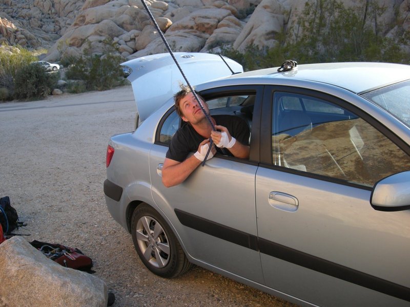 Comfy belay spot for billboard buttress.  makes up for the long approach......