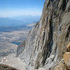 Looking down to the SW Face from the Conness descent