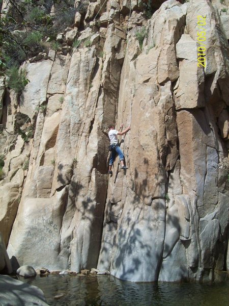 Caleb working the fingers crack