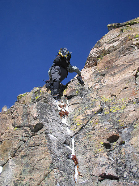 Climbing out of the notch.