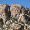 Right side of Upper Walt's Rocks.  The obvious crack is Crack Queen.  Drag Queen goes up the face just to the left of Crack Queen past 5 bolts to anchor with rings.  The other face climbs are further up the corridor/gully.