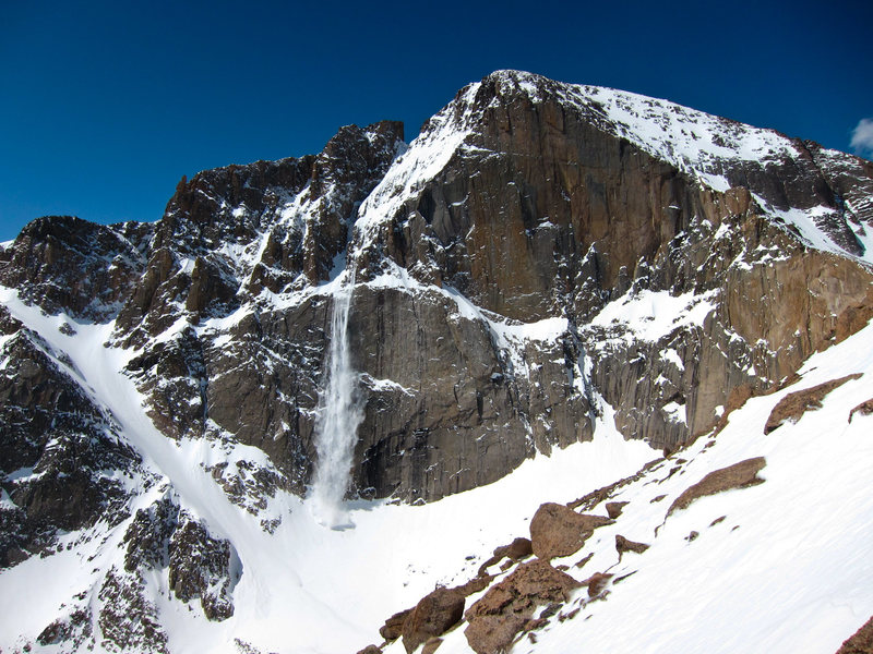 Lots of snow May 9th, 2010.  Avalanches were coming down regularly.