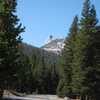 Cathedral Peak from the mountain shop on Highway 120.