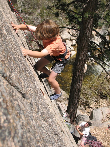 Thad climbing Crack Two at Deep Creek Narrows