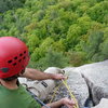 Another great view of the stellar hand crack at the top of the 3rd pitch of Inferno