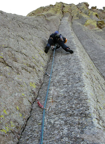 Anders heading up the enduro crack. He has a few more feet until the crux.