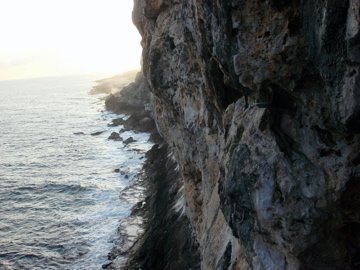 A view of the Wave Wall from the right most caves 