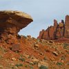 Mushroom boulder is a good landmark for the trail to the base of Lightning Bolts