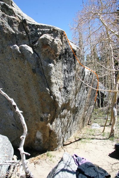 Clearcut Boulder east face topo