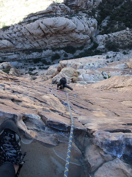 Jascha on the 5.9 pitch above Elephant's Trunk