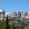 Hallet and Flattop seen from near Alberta Falls.  5/30/2010