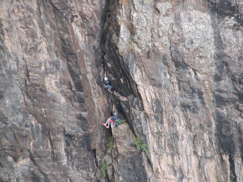 Pat leading off into the "wide" pitch.  Photo by Will Eccleston.