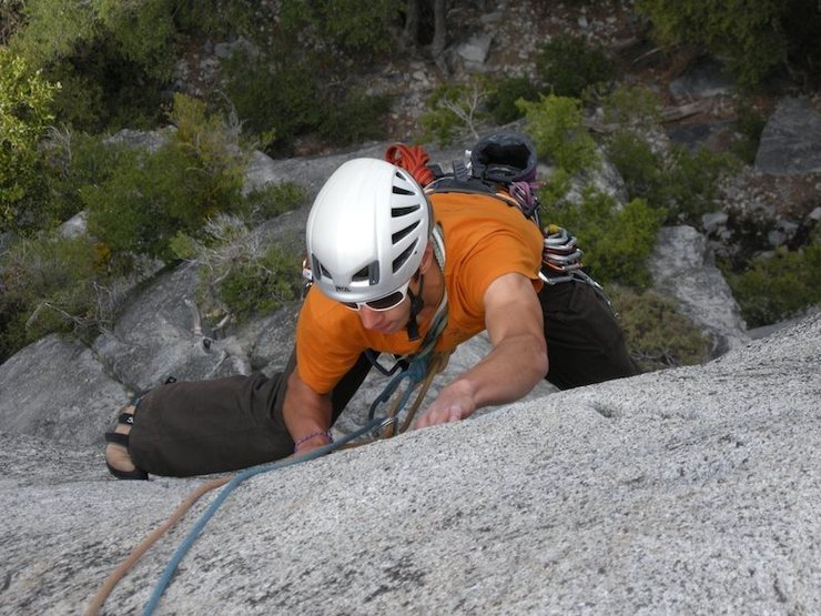 Claudio working through the crux