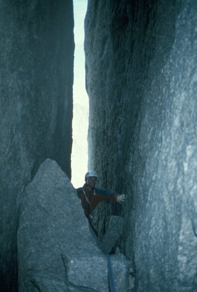 Tunelling inside the Great North Chimney.