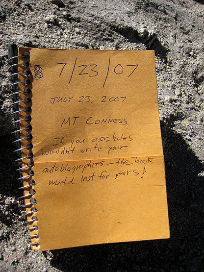 my all-time favorite summit register entry