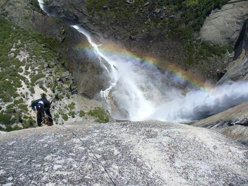 Erin Green jugging to the top.