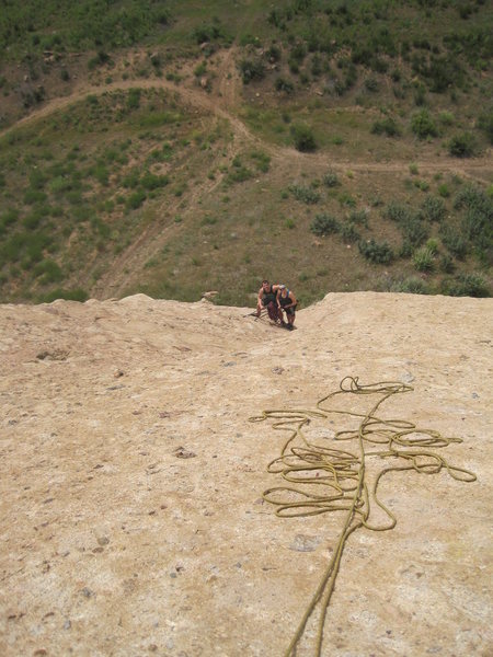 At the belay of Goldline. Pic taken looking down from the belay of Hyperion.